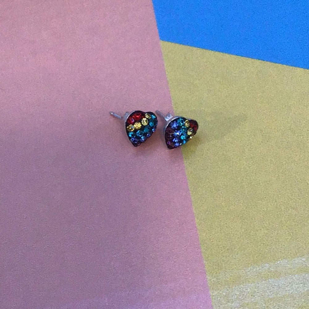 Rainbow heart earrings❤️✨